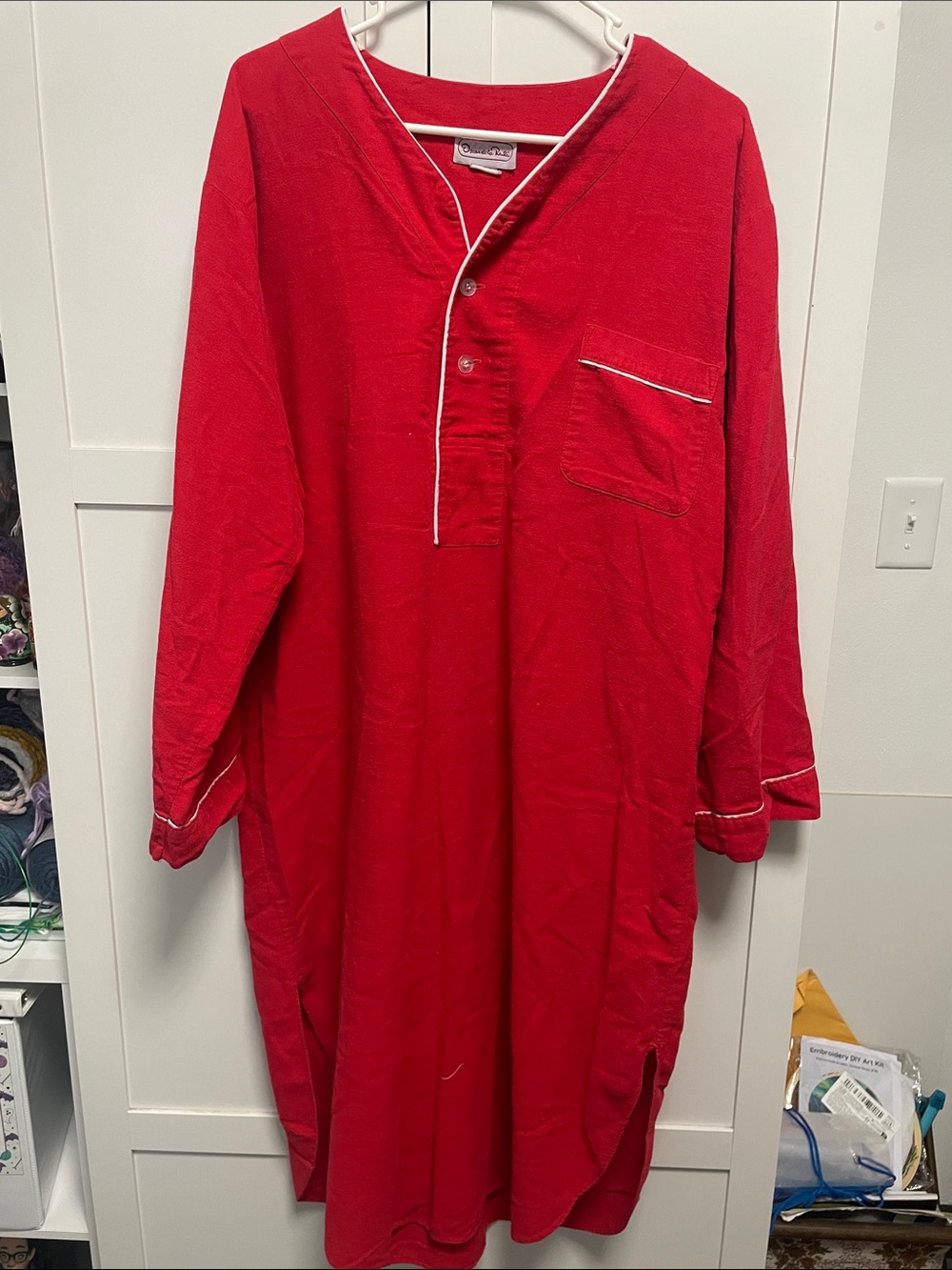 Oscar de la Renta Red Pajama Top Dress